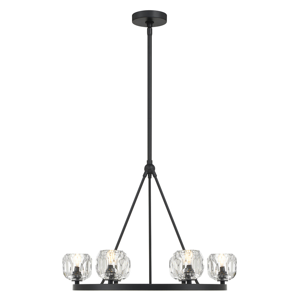 Aragon 6 Light Matte Black Chandelier Crystorama