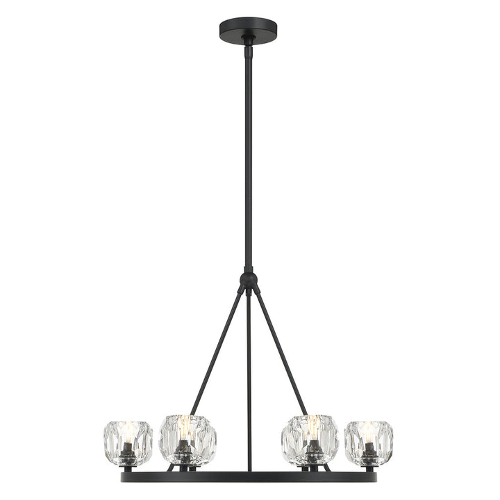 Aragon 6 Light Matte Black Chandelier Crystorama