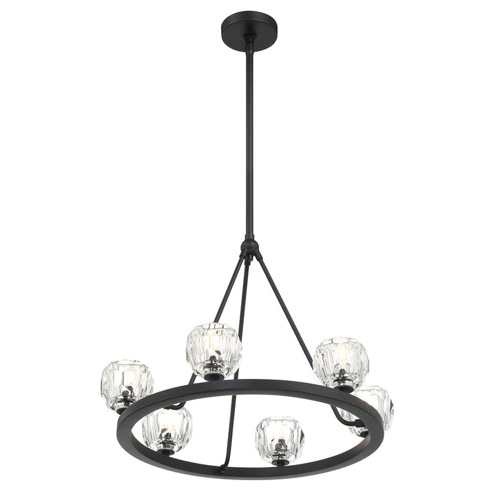 Aragon 6 Light Matte Black Chandelier Crystorama