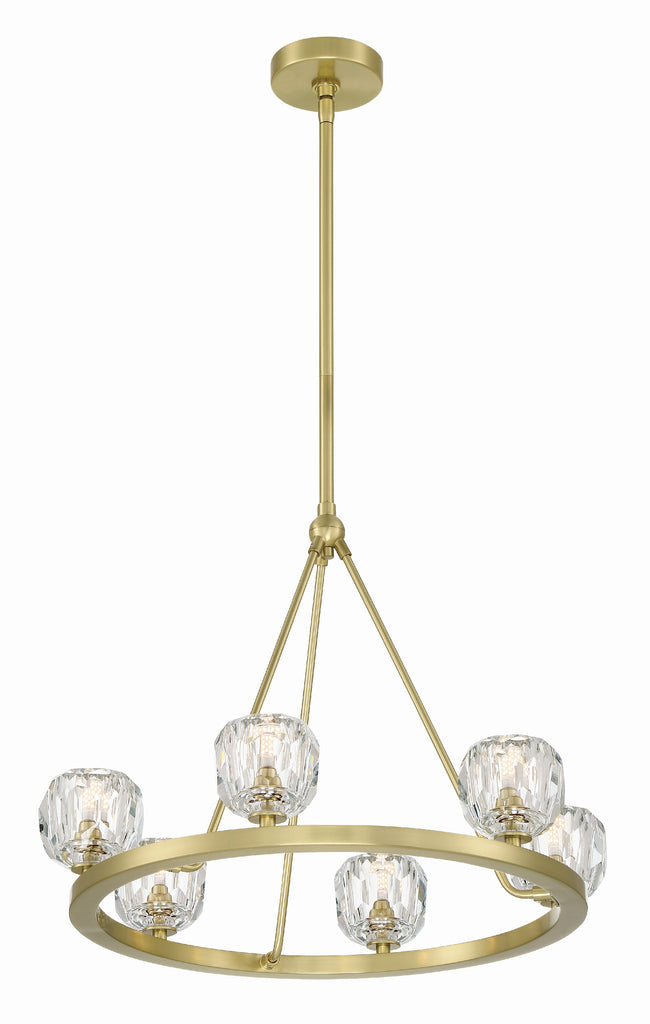 Aragon 6 Light Soft Brass Chandelier Crystorama