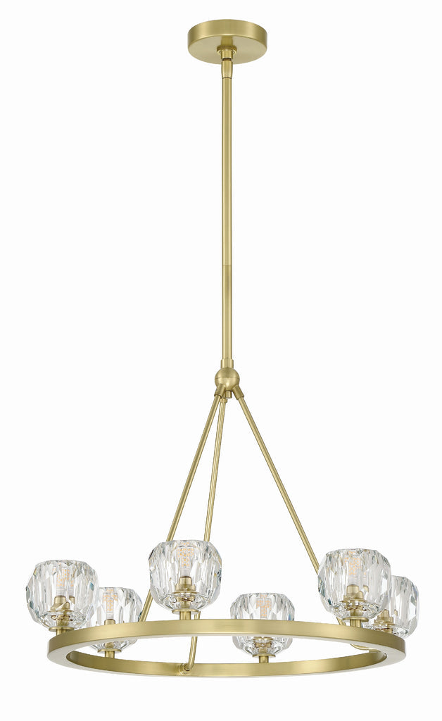 Aragon 6 Light Soft Brass Chandelier Crystorama