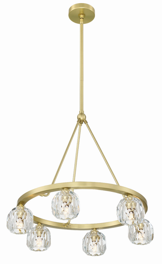 Aragon 6 Light Soft Brass Chandelier Crystorama