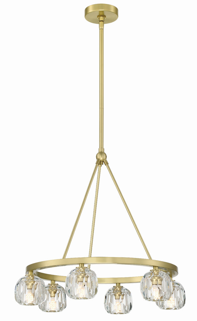 Aragon 6 Light Soft Brass Chandelier Crystorama