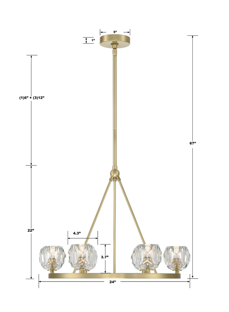 Aragon 6 Light Soft Brass Chandelier Crystorama