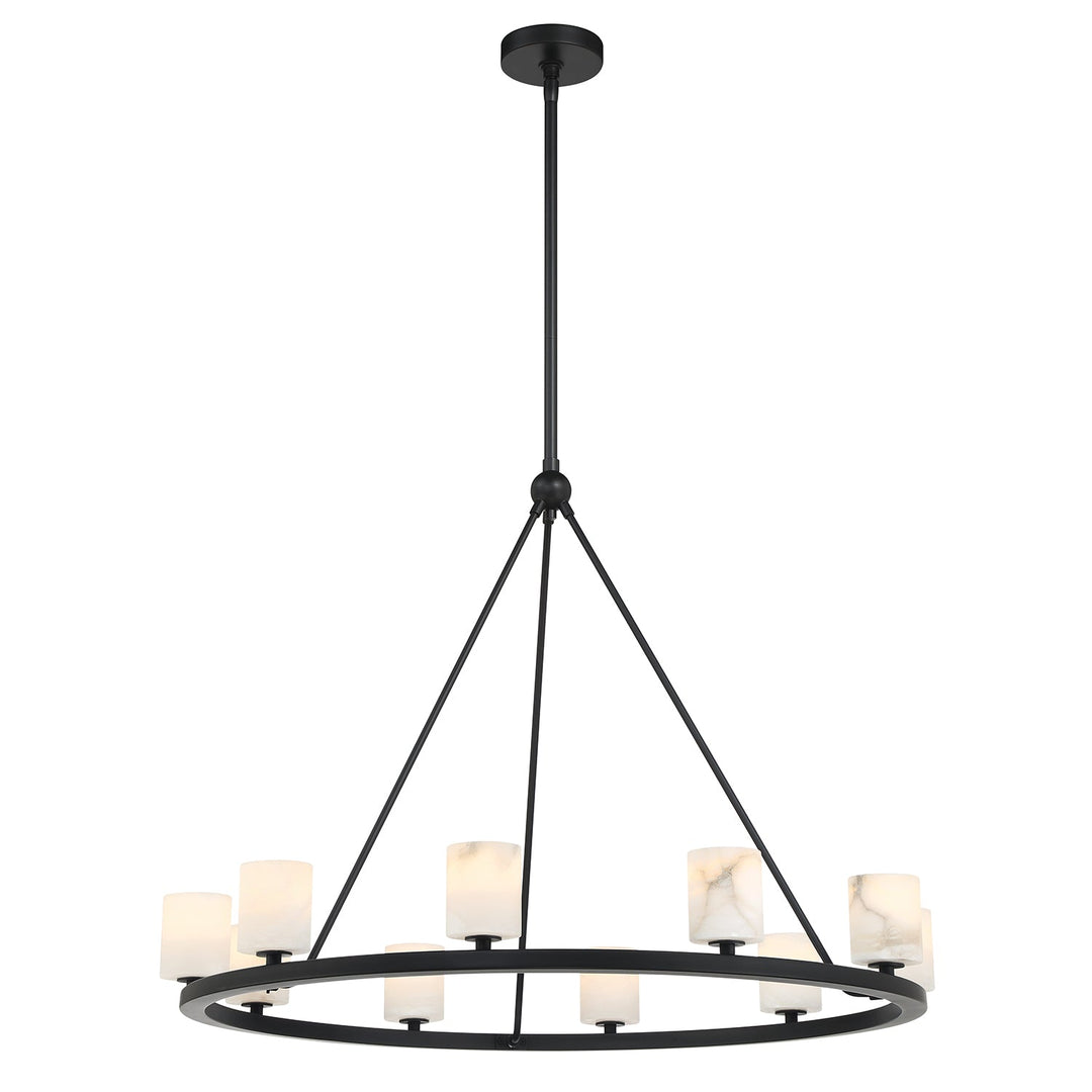 Aragon 10 Light Matte Black Chandelier Crystorama