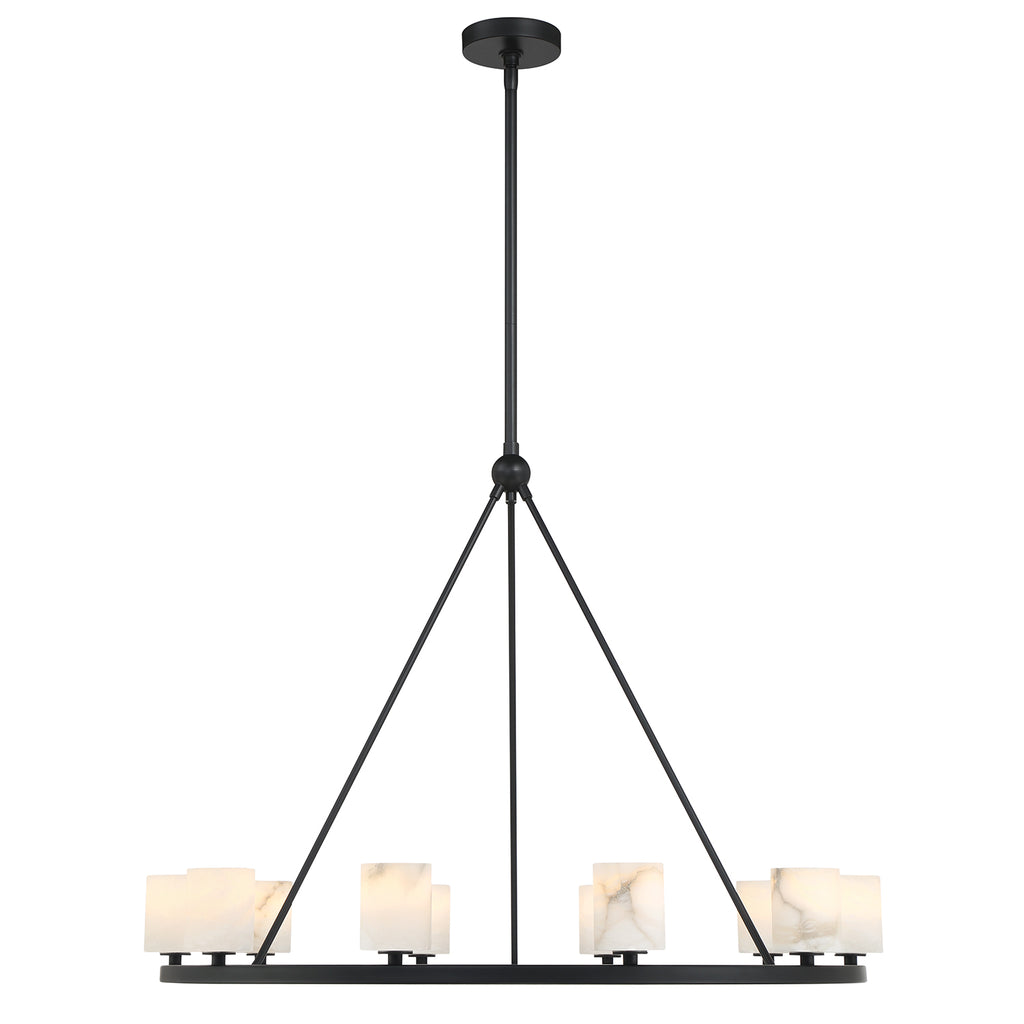 Aragon 10 Light Matte Black Chandelier Crystorama