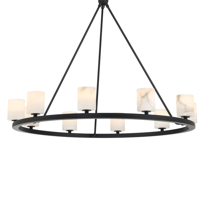 Aragon 10 Light Matte Black Chandelier Crystorama