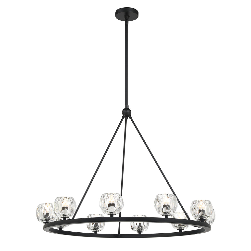 Aragon 10 Light Matte Black Chandelier Crystorama