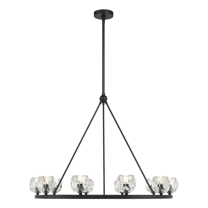 Aragon 10 Light Matte Black Chandelier Crystorama