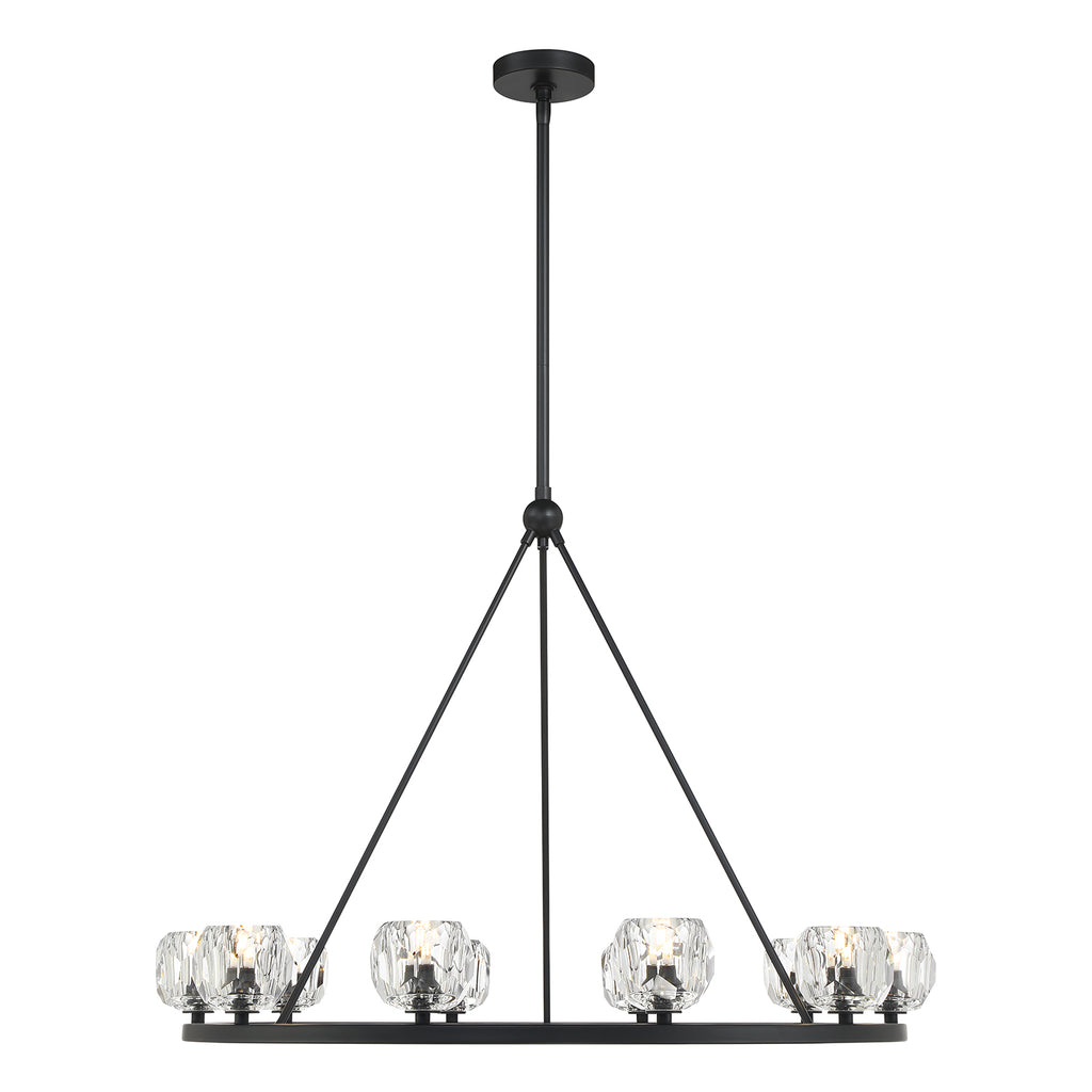 Aragon 10 Light Matte Black Chandelier Crystorama