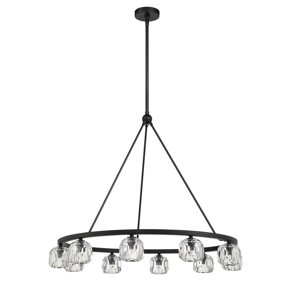 Aragon 10 Light Matte Black Chandelier Crystorama