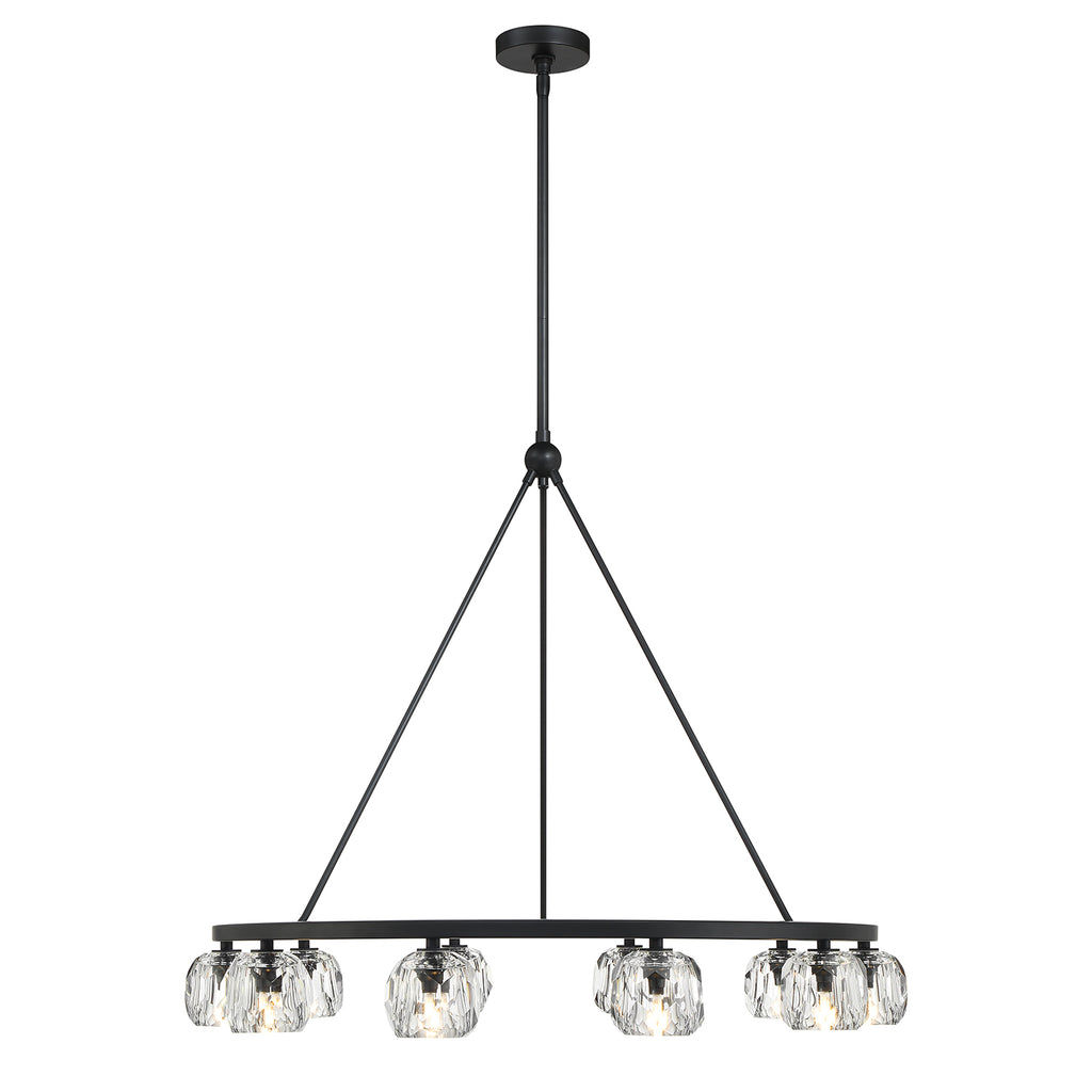 Aragon 10 Light Matte Black Chandelier Crystorama