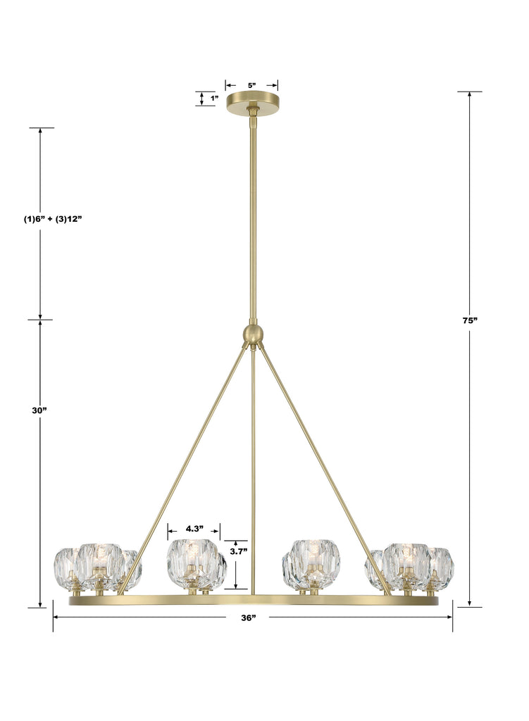 Aragon 10 Light Soft Brass Chandelier Crystorama