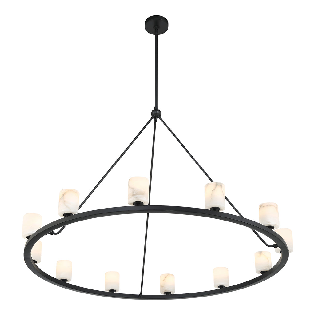 Aragon 12 Light Matte Black Chandelier Crystorama