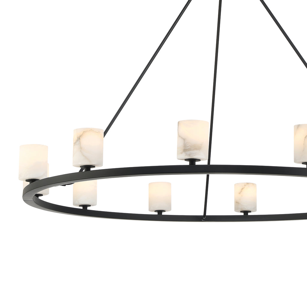 Aragon 12 Light Matte Black Chandelier Crystorama