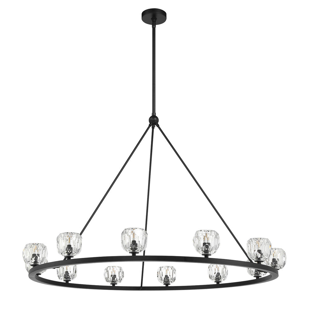 Aragon 12 Light Matte Black Chandelier Crystorama