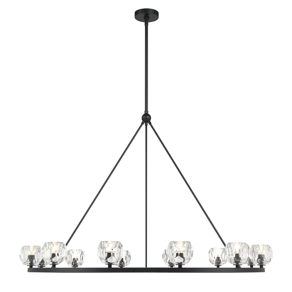 Aragon 12 Light Matte Black Chandelier Crystorama