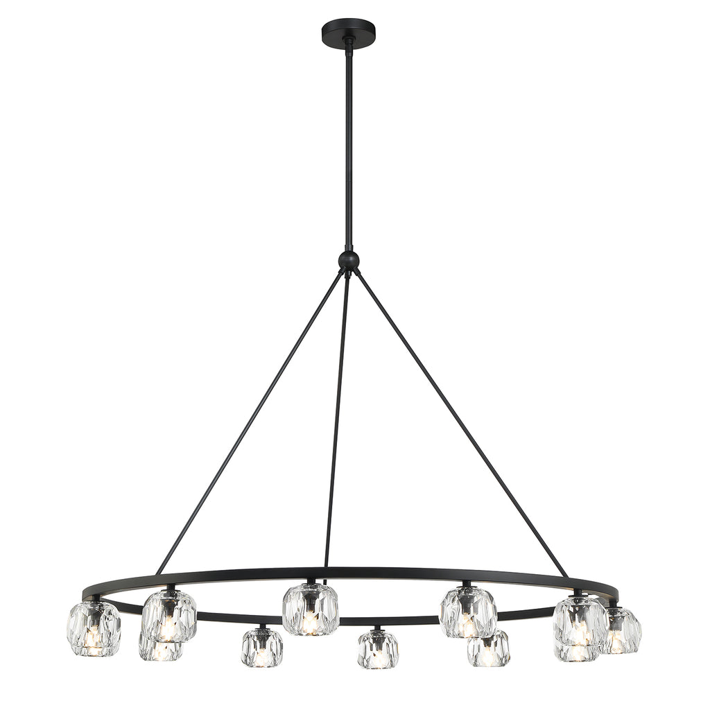 Aragon 12 Light Matte Black Chandelier Crystorama