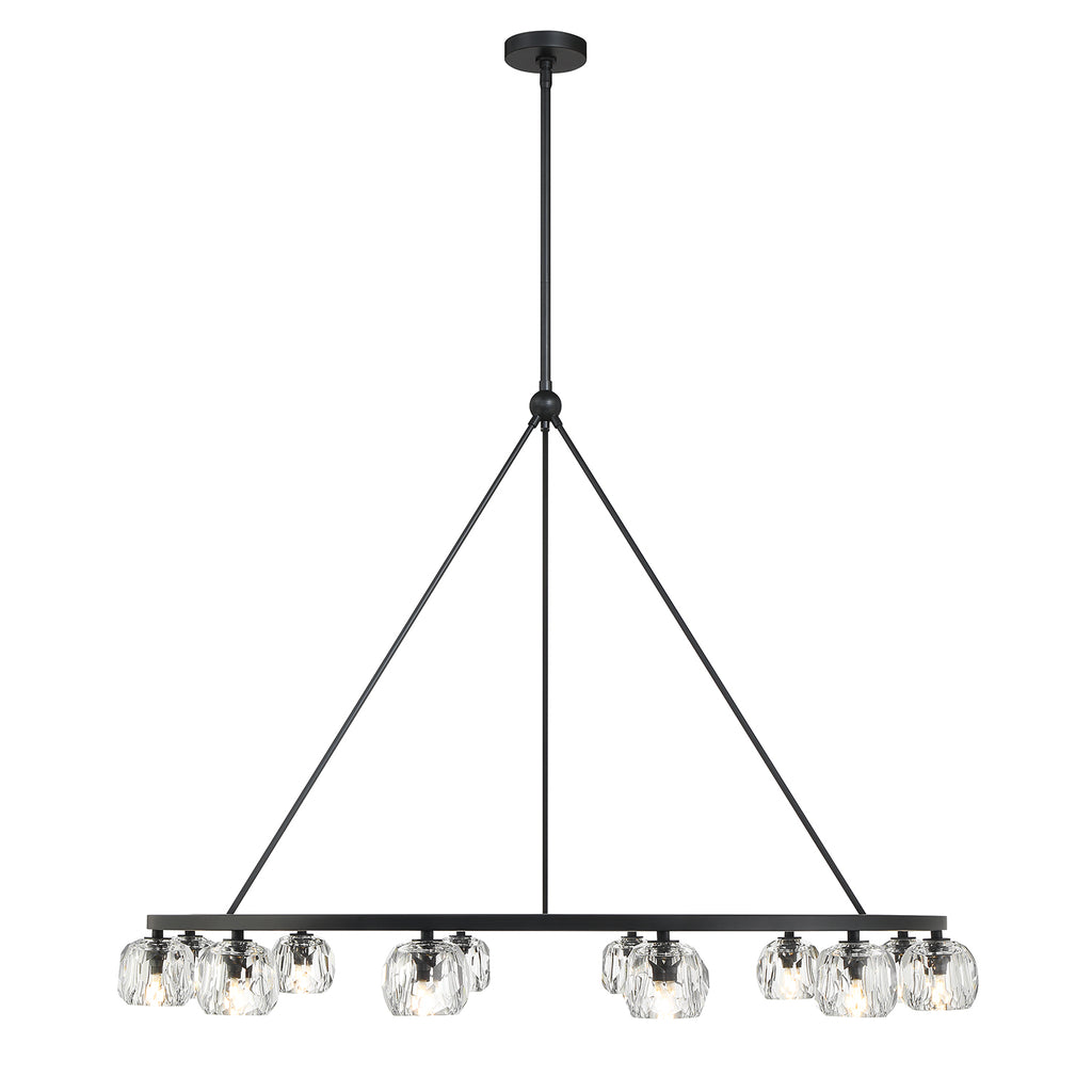 Aragon 12 Light Matte Black Chandelier Crystorama