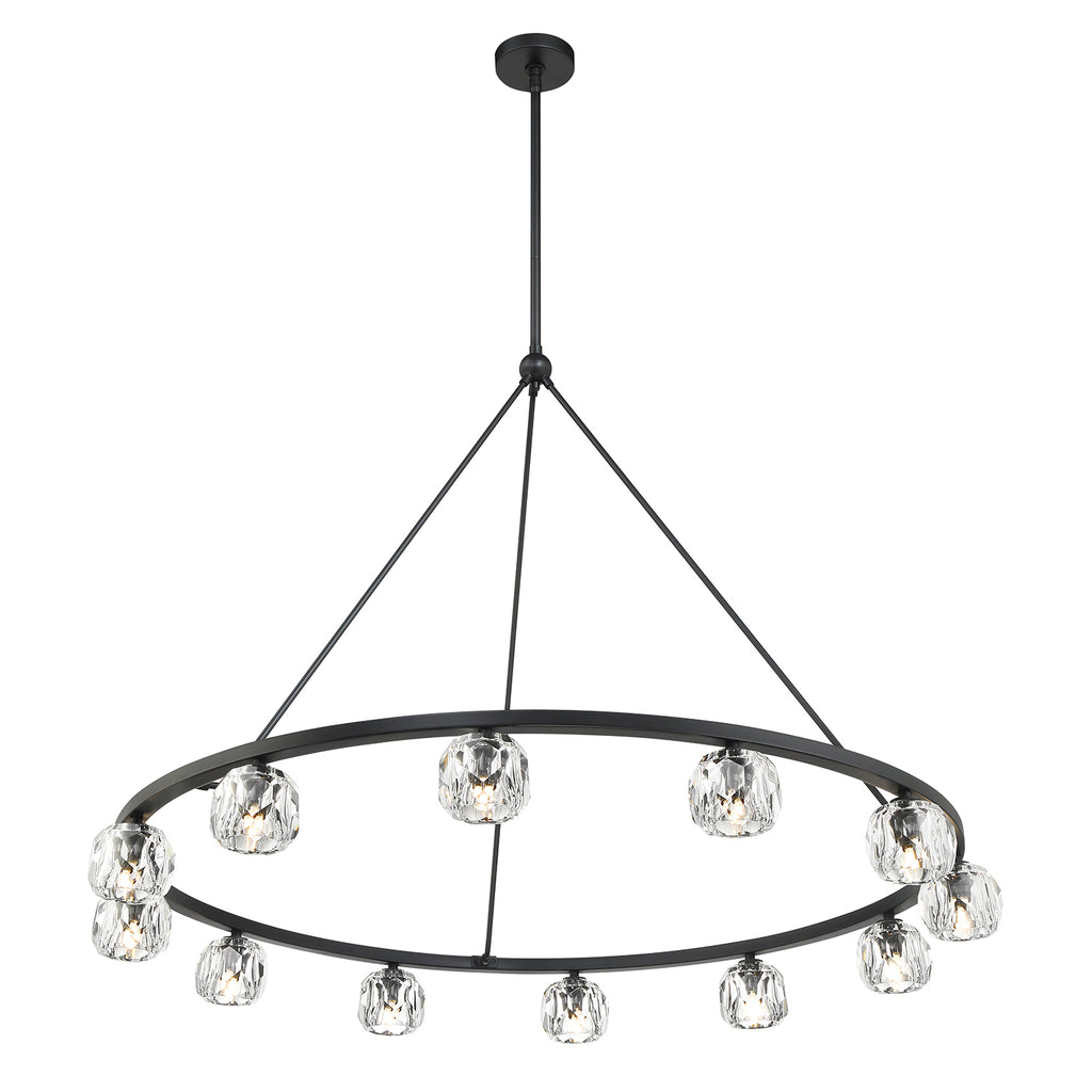 Aragon 12 Light Matte Black Chandelier Crystorama