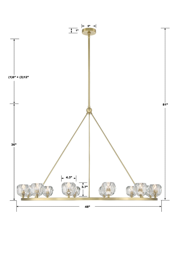 Aragon 12 Light Soft Brass Chandelier Crystorama