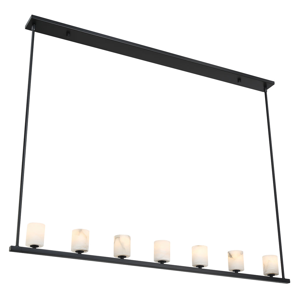 Aragon 7 Light Matte Black Chandelier Crystorama