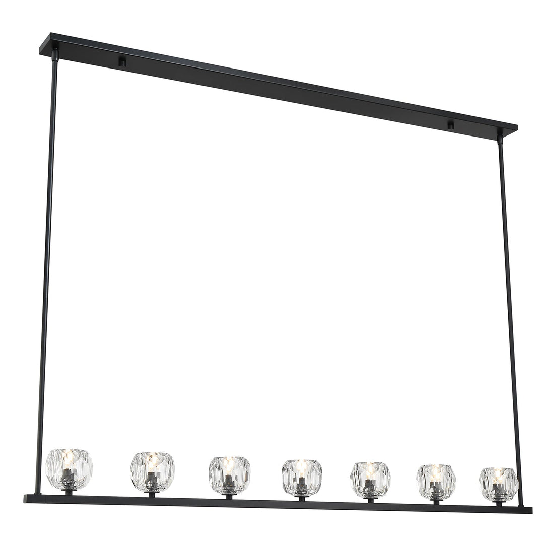 Aragon 7 Light Matte Black Chandelier Crystorama