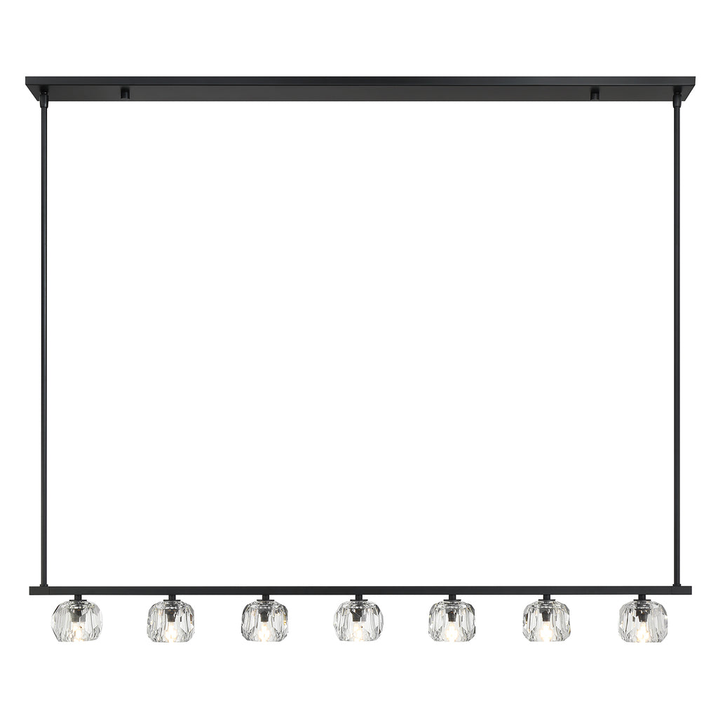 Aragon 7 Light Matte Black Chandelier Crystorama