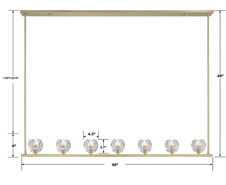 Aragon 7 Light Soft Brass Chandelier Crystorama