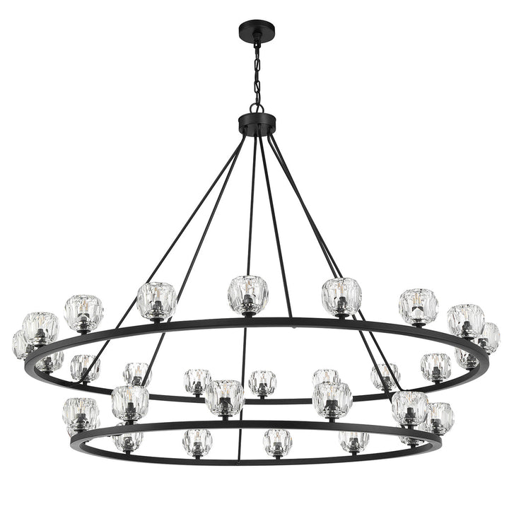 Aragon 30 Light Matte Black Chandelier Crystorama