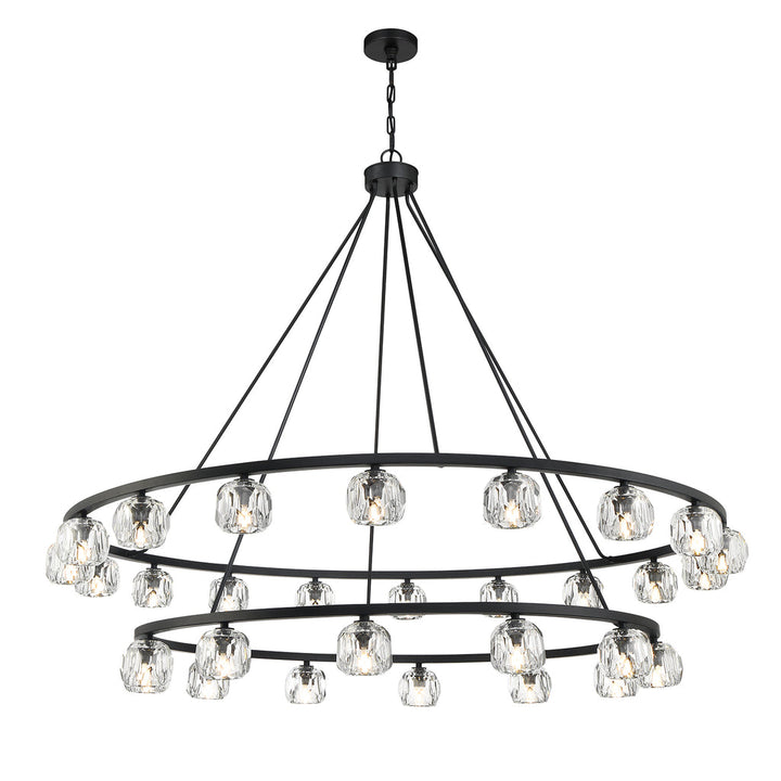 Aragon 30 Light Matte Black Chandelier Crystorama