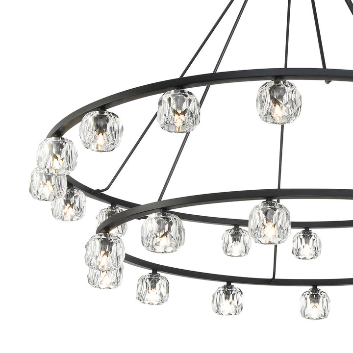 Aragon 30 Light Matte Black Chandelier Crystorama