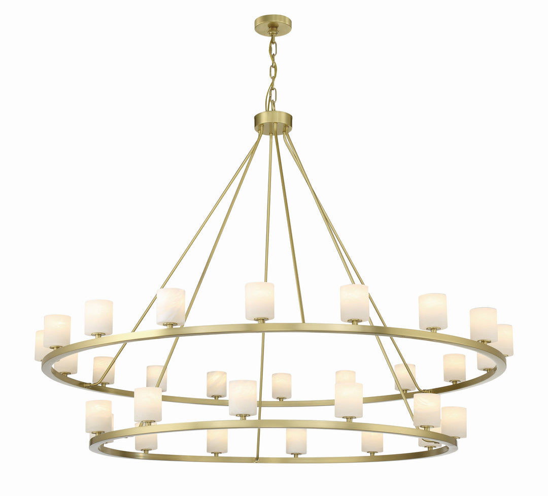 Aragon 30 Light Soft Brass Chandelier Crystorama