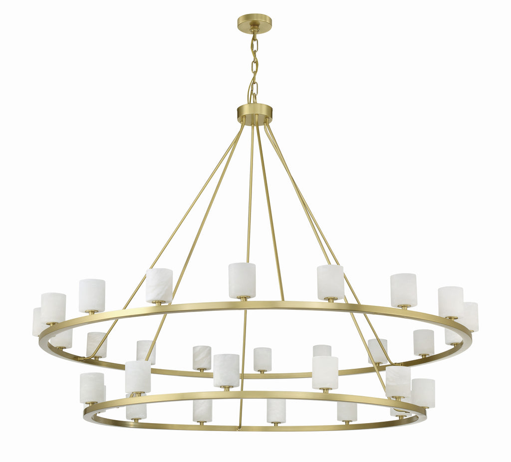 Aragon 30 Light Soft Brass Chandelier Crystorama