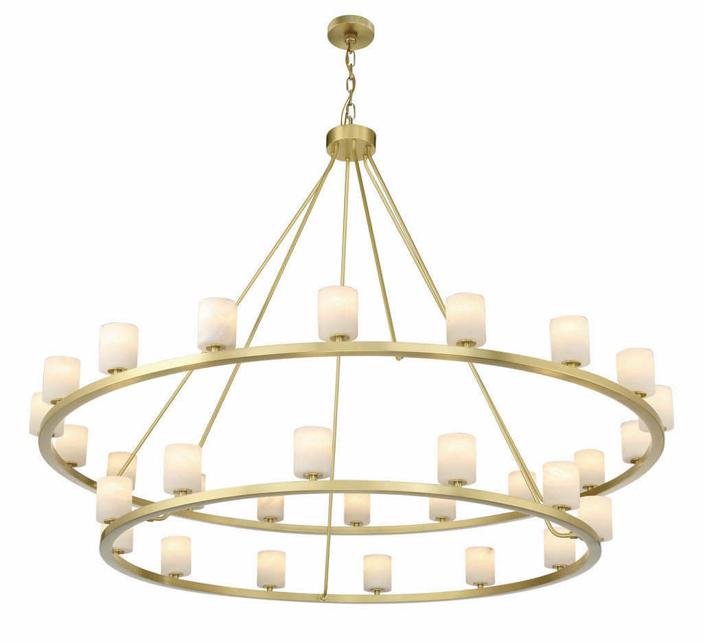 Aragon 30 Light Soft Brass Chandelier Crystorama