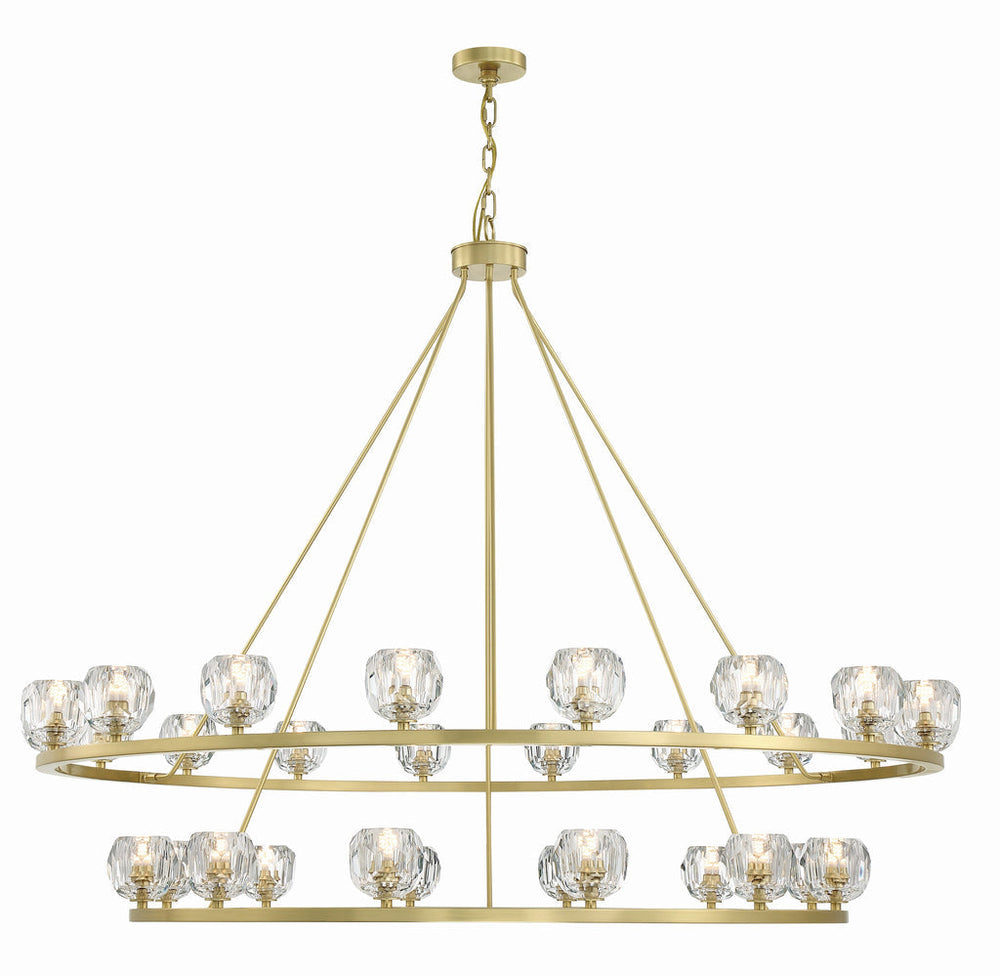 Aragon 30 Light Soft Brass Chandelier Crystorama