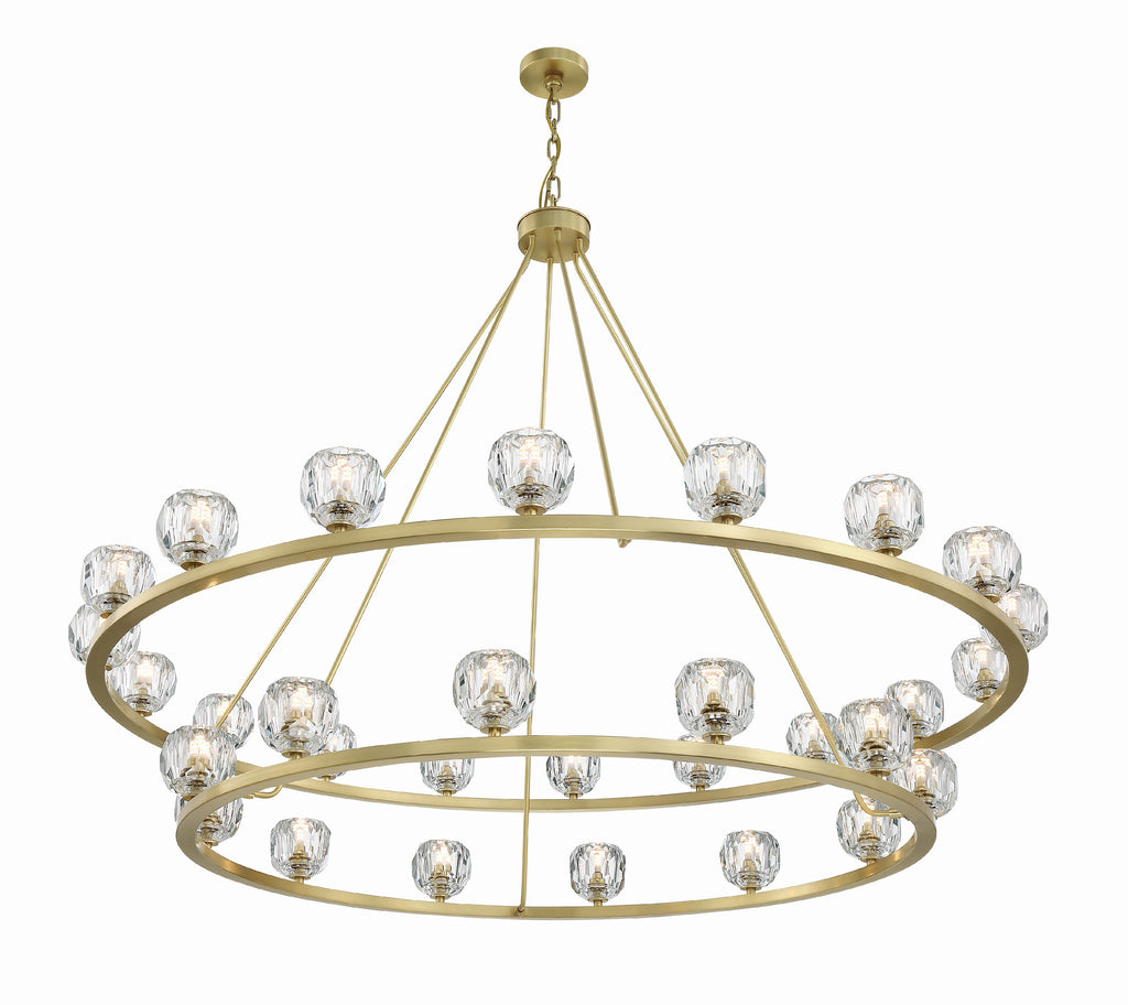 Aragon 30 Light Soft Brass Chandelier Crystorama