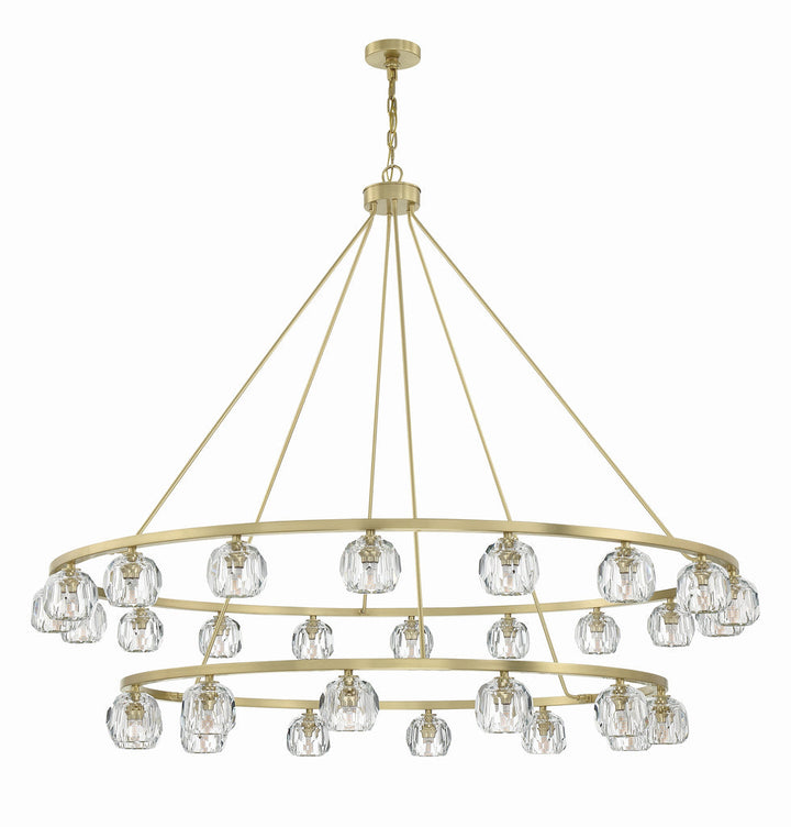 Aragon 30 Light Soft Brass Chandelier Crystorama