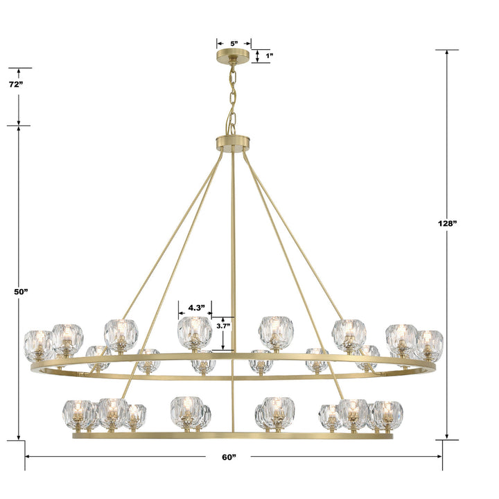 Aragon 30 Light Soft Brass Chandelier Crystorama