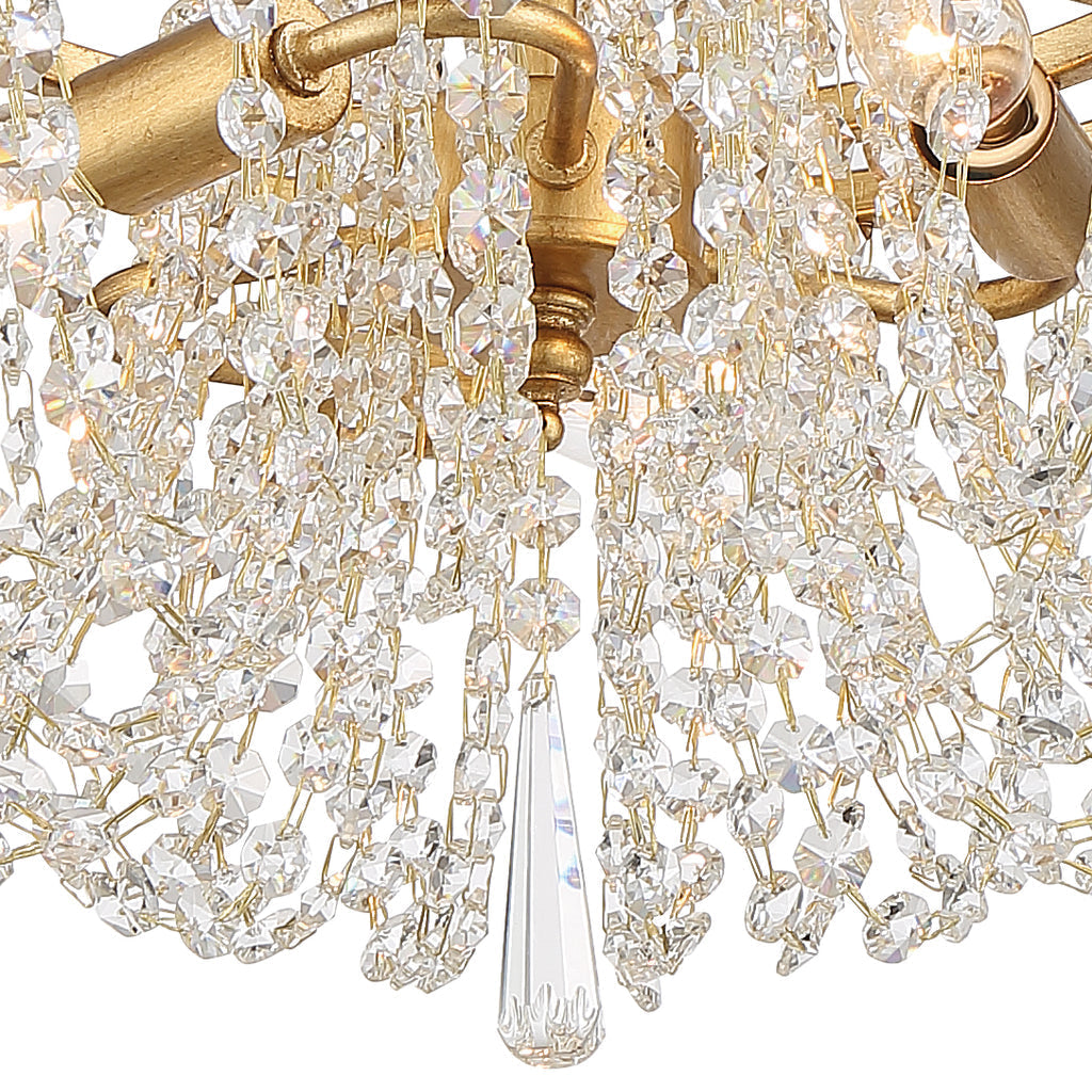 Crystorama Crystorama Arcadia 3 Light Antique Gold Semi Flush Mount