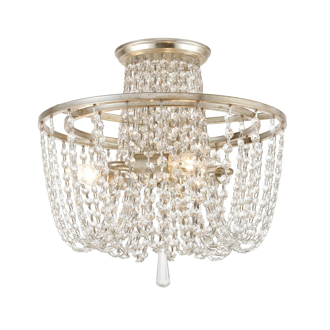 Crystorama Crystorama Arcadia 3 Light Antique Silver Semi Flush Mount