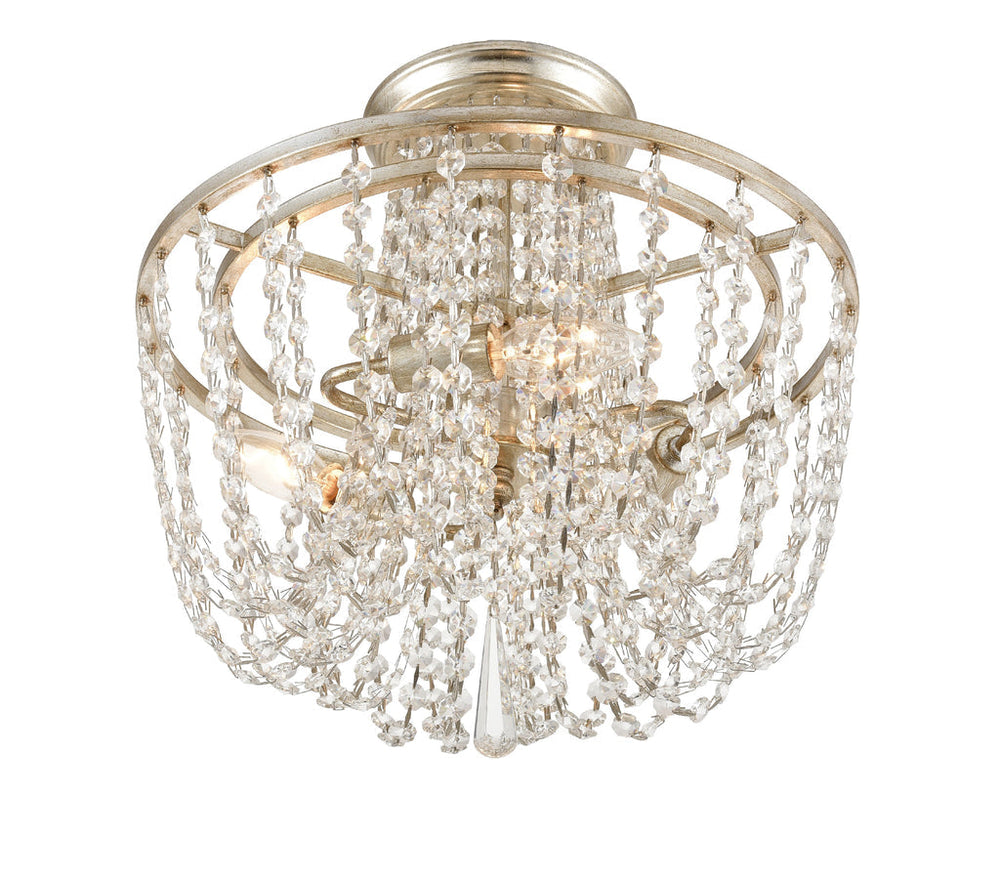 Crystorama Crystorama Arcadia 3 Light Antique Silver Semi Flush Mount