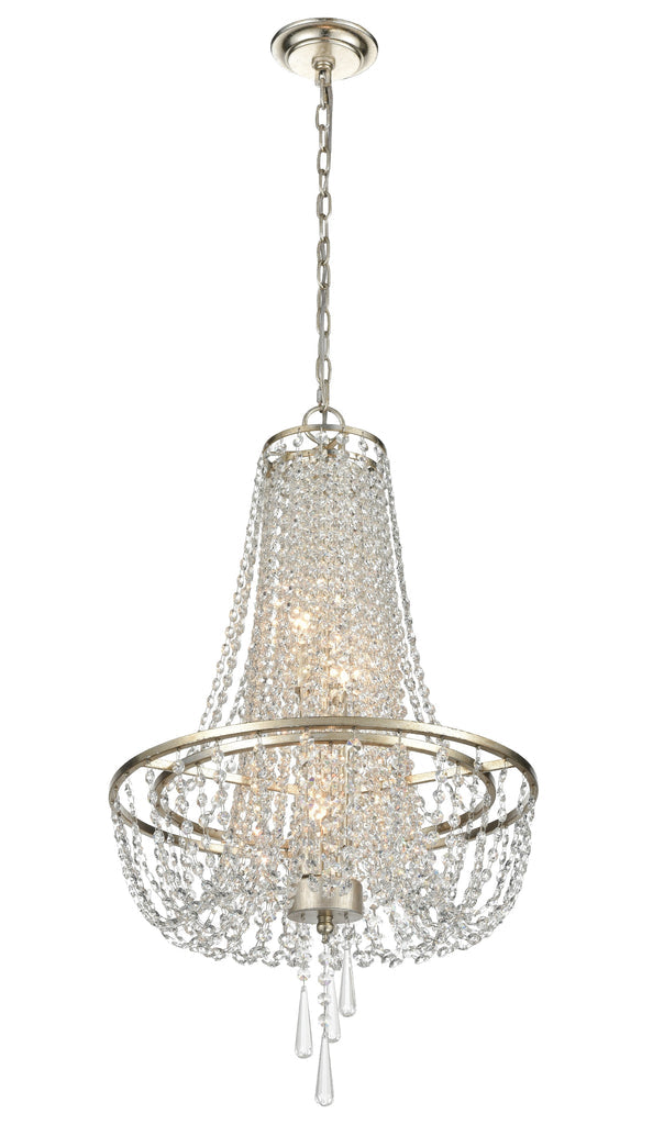 Arcadia 4 Light Antique Silver Chandelier Crystorama