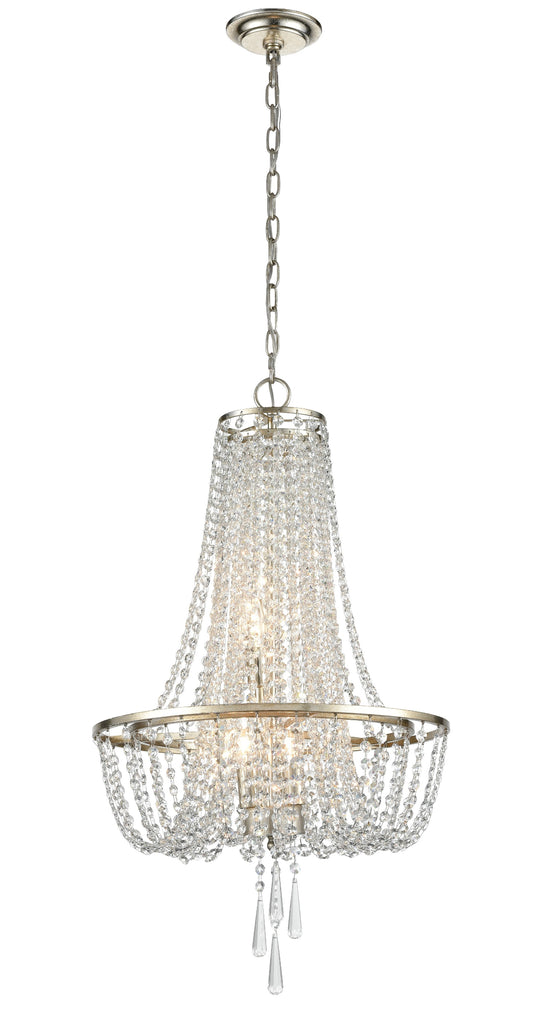 Arcadia 4 Light Antique Silver Chandelier Crystorama