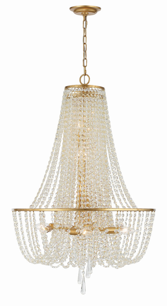 Arcadia 9 Light Antique Gold Chandelier Crystorama