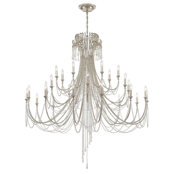 Arcadia 28 Light Antique Silver Chandelier Crystorama