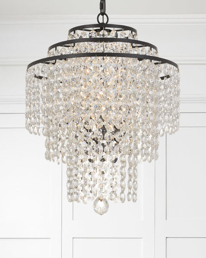 Arielle 4 Light Dark Bronze Chandelier Crystorama