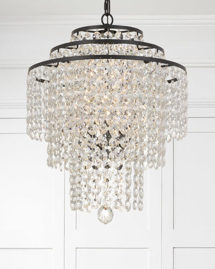 Arielle 4 Light Dark Bronze Chandelier Crystorama