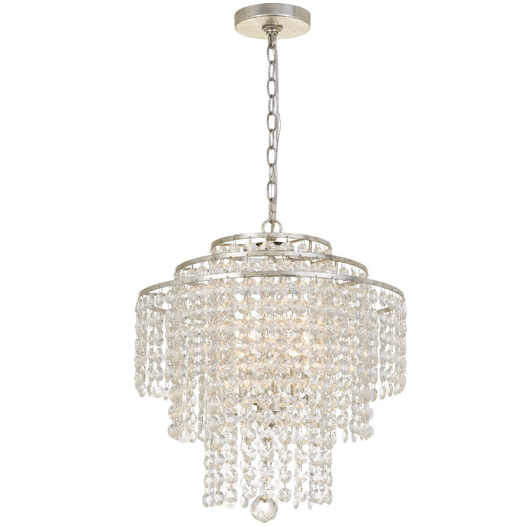 Arielle 4 Light Antique Silver Chandelier Crystorama