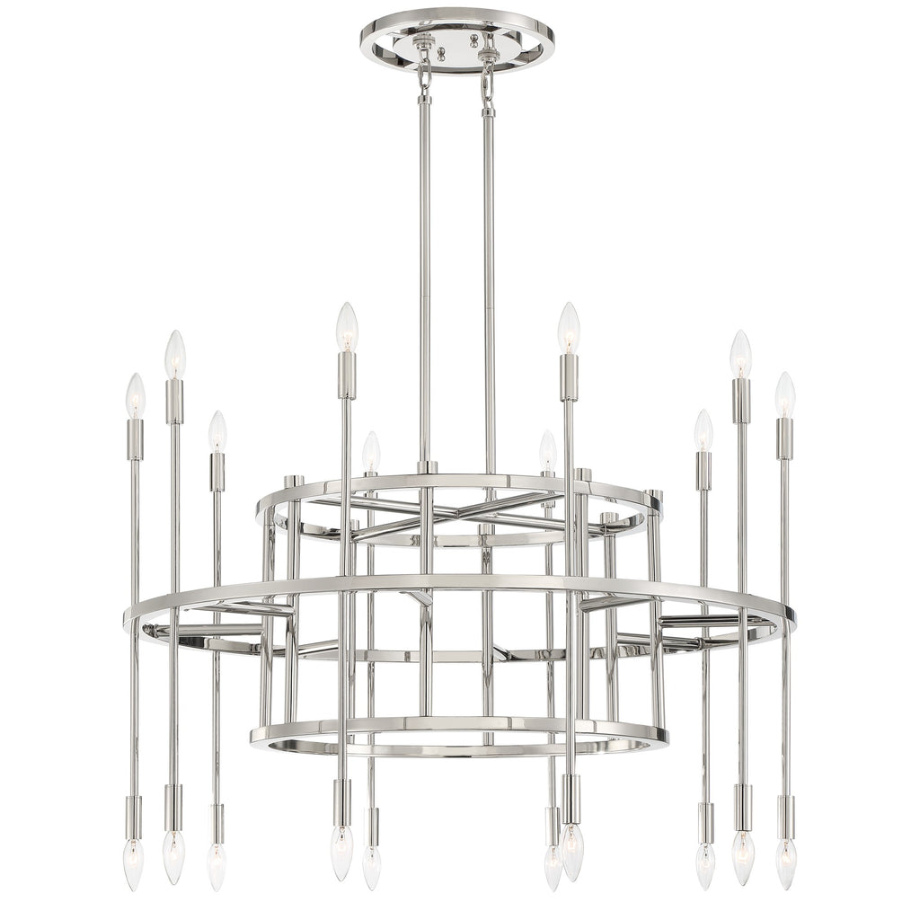 Aries 20 Light Polished Nickel Chandelier Crystorama